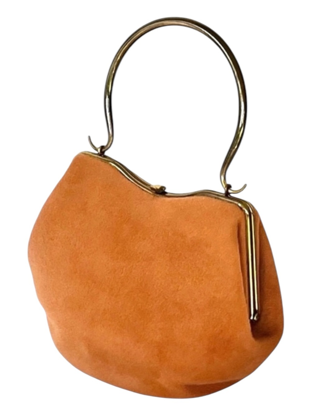 Vintage Elegant Morris Moskowitz Camel Color Wool Frame Handbag